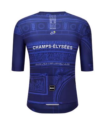 Santini Arrivee Arc De Triomphe Unisex Cycling Jersey (Marine Blue)