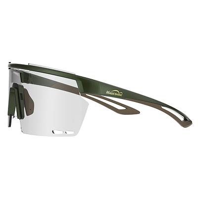 Magicshine Rouler Photochromic Sports Sunglasses (Matt Green/Brown)