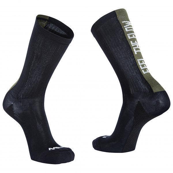 Northwave Feel the Flow Men's Cycling Socks (Black/Forest Green)