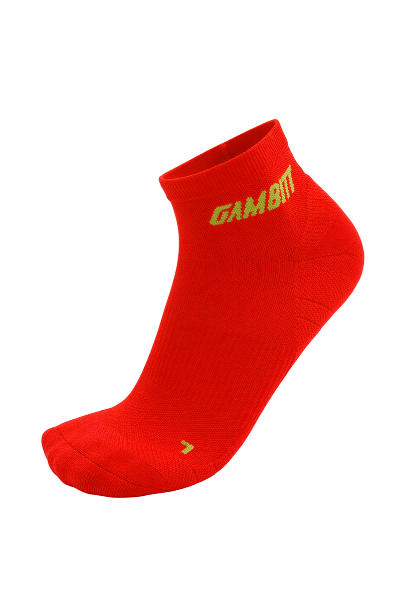 Gambitt Distance Low Cut Unisex Compression Socks (Red/Green)