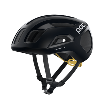 POC Ventral Air Spin Road Cycling Helmet (Uranium Black/Sulphur Yellow Matt)
