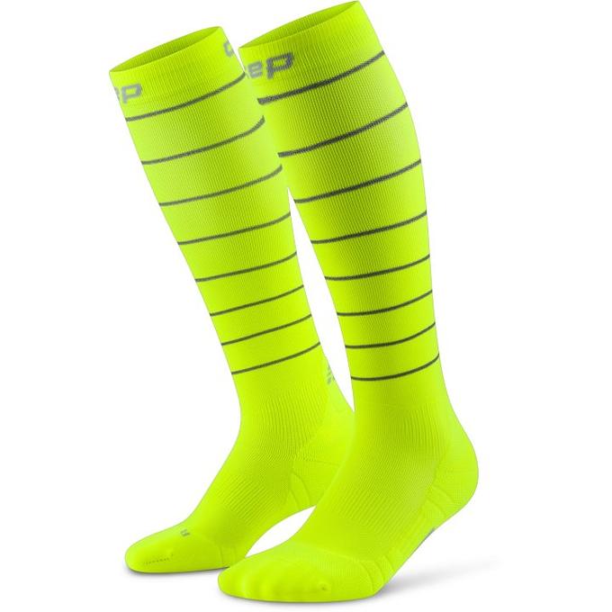 CEP Compression Pro Run Reflective Tall Men's Compression Socks (Neon Yellow)