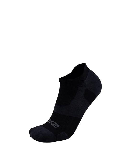 2XU UA5042E Vectr Light Cushion No Show Unisex Compression Socks (Black/Titanium)