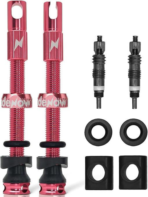 RideNow Tubeless Valves Kit - Pack Of 2 (Pink)