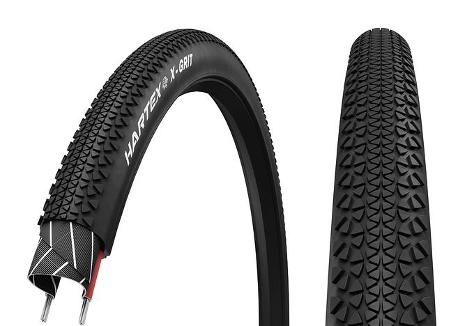 Hartex X-Grit 700c Tubeless Ready Wired Tire (Black/Beige)