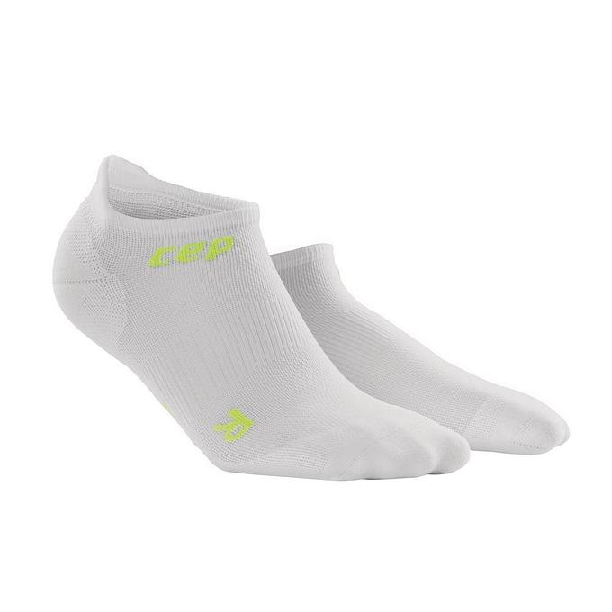 CEP Compression Ultralight No Show Women's Compression Socks (White/Green)