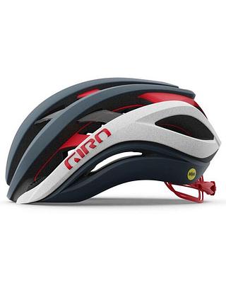 Giro Aether Spherical MIPS Road Cycling Helmet (Matte Portaro Grey/White/Red)