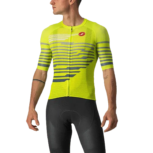 Castelli Climbers 3.0 Mens Cycling Jersey (Electric Lime/Blue)