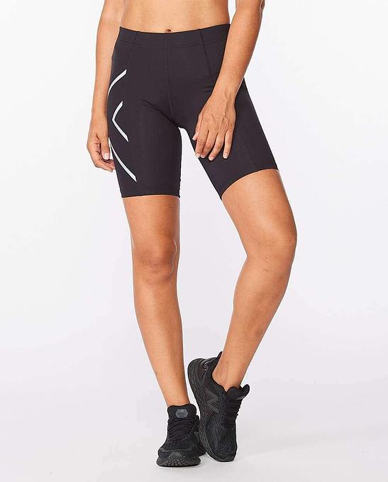 2XU WA4481B Core 4 Inch Women's Compression Shorts (Black/Silver)