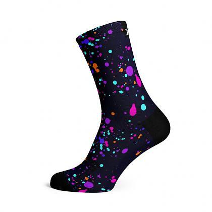Sox Footwear Purple Splash Casual Crew Unisex Multi Sport Socks (Print)