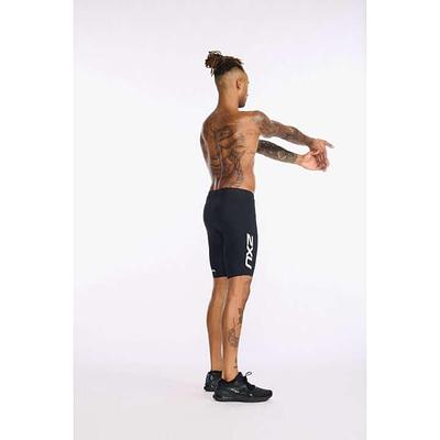2XU MT6430B Aero 9 Inch Men's Triathlon Shorts (Black/White)
