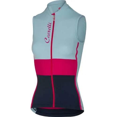 Castelli Protagonista Women's Cycling Jersey (Pale Blue/Raspberry/Navy)