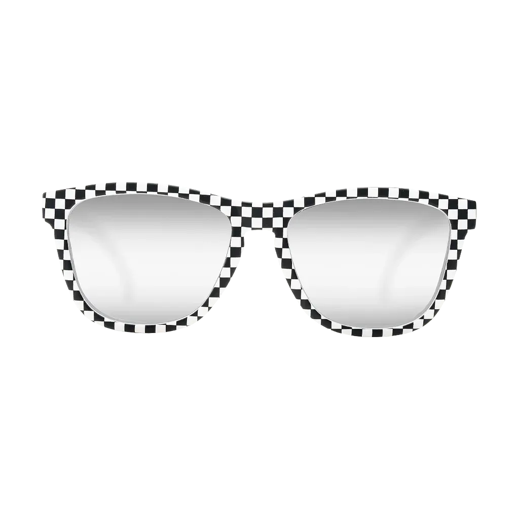 Craycol Raceready Chequered Sunglasses (Icy White Reflective/White-Black)