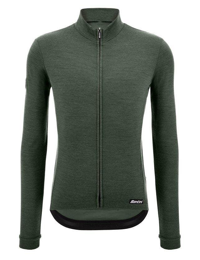 Santini Impetus Long Sleeve Men's Cycling Jersey (Military Green)