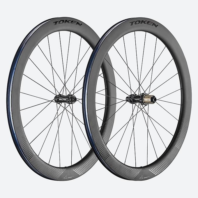 Token Konax Pro C52D Carbon Tubeless Ready Disc Brake Wheelset - Shimano/Sram聽(Black)