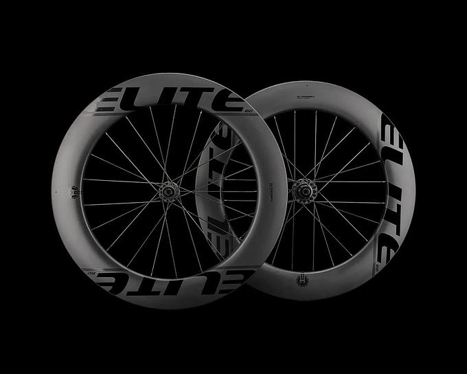 Elite Wheels Marvel 82D Carbon Tubeless Ready Disc Brake Wheel - Shimano/SRAM Hyperglide (Matte/Black/White Decals)