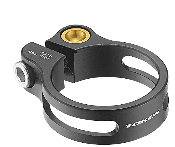 Token Super Lite Bolt On Seat Post Clamp (Black/Gold)