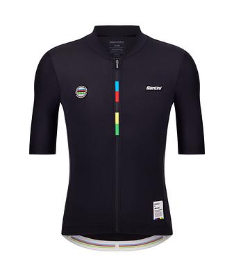 Santini UCI World Champion Mondo Unisex Cycling Jersey (Black)