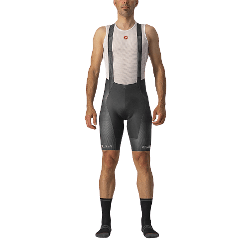 Castelli Free Aero RC Pro Mens Cycling Bibshorts (Dark Gray/White)