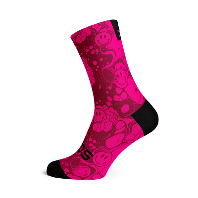 Sox Footwear Neon Slide Pink Unisex Multi Sport Socks (Print)