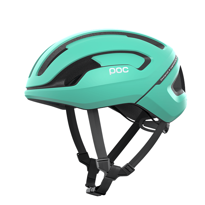 POC Omne Air Spin Road Cycling Helmet (Uranium Black/Fluorite Green Matt)