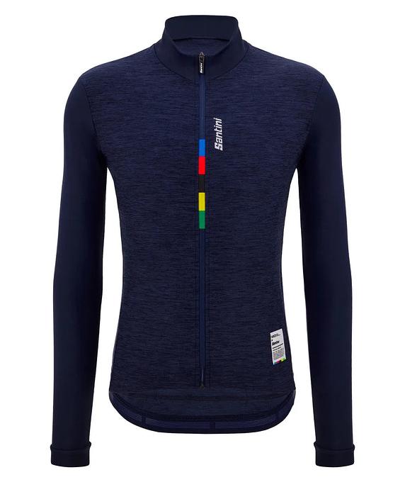 Santini UCI Official Pure Long Sleeve Men's Cycling Jersey (Navy Blue)