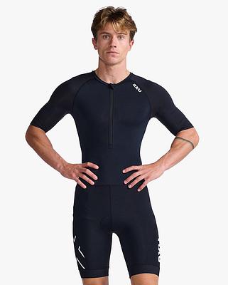 2XU MT7043D Core Sleeved Men's Triathlon Suit (Black/White)