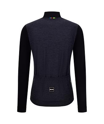 Santini UCI World Champion Mondo Long Sleeve Men's Cycling Jersey (Black)