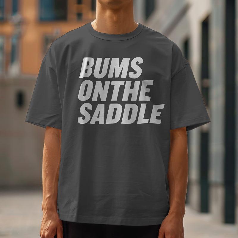 BUMSONTHESADDLE T-shirt (Grey/White)