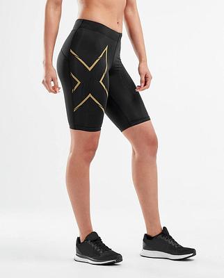 2XU WA5334B MCS Run Women's Compression Shorts (Black/Gold Reflective)