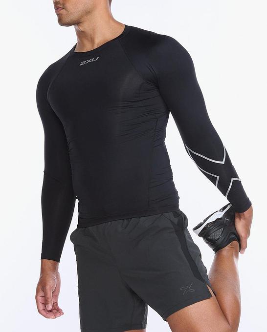 2XU MA6398A Core Long Sleeve Men's Compression Top (Black/Silver)