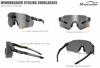Magicshine Windbreaker Classic Sport Sunglasses (Orange)
