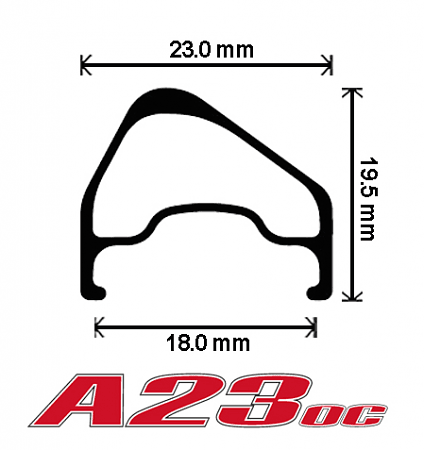 Velocity A23 OC MSW 27.5" Rim Brake Rims (Black/Silver)