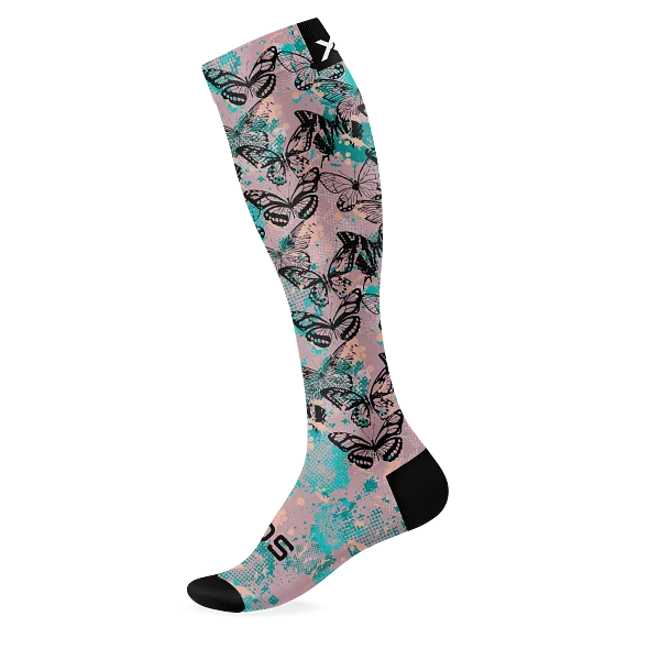 Sox Footwear Butterfly Print Unisex Multi Sport Socks (Print)