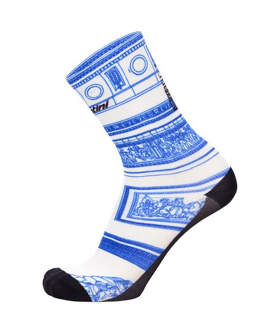 Santini Tdf  Arriv茅e Arc De Triomphe Unisex Cycling Socks (Print)