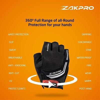 Zakpro Gel Series Unisex Cycling Gloves (Black)