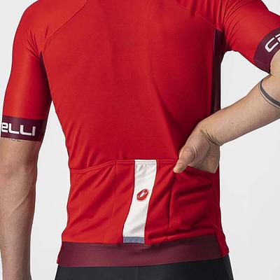Castelli Entrata VI Mens Cycling Jersey (Red/Bordeaux/Ivory)