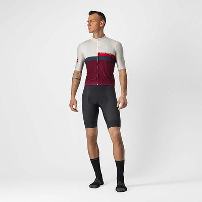 Castelli A Blocco Mens Cycling Jersey (Ivory/Red/Blue/Bordeaux)