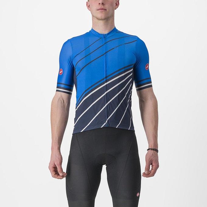 Castelli Speed Strada Men's Cycling Jersey (Drive Blue/Belgian Blue)