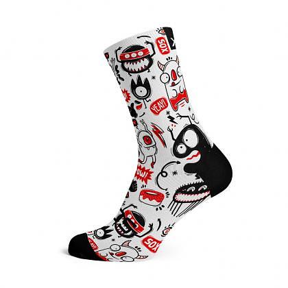 Sox Footwear Monster Casual Crew Unisex Multi Sport Socks (Print)