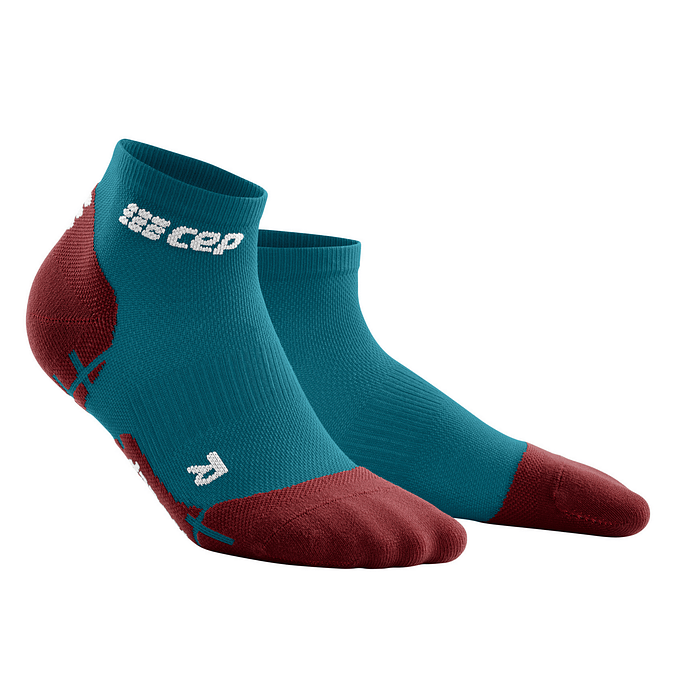 CEP Compression Ultralight Low Cut Women's Compression Compression Socks (Petrol/Dark Red)