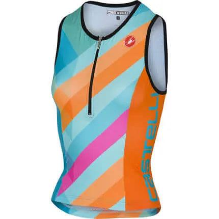 Castelli Core Women's Tri Singlet (Coral/Light Blue)