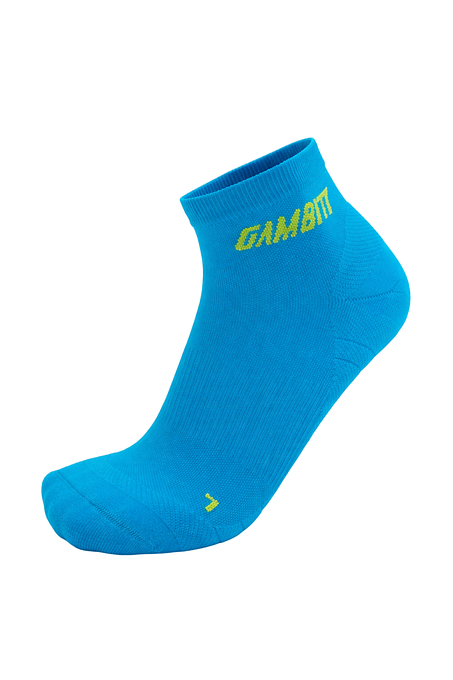Gambitt Distance Low Cut Unisex Compression Socks (Electric Blue/Green)