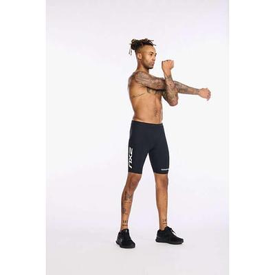 2XU MT6430B Aero 9 Inch Men's Triathlon Shorts (Black/White)