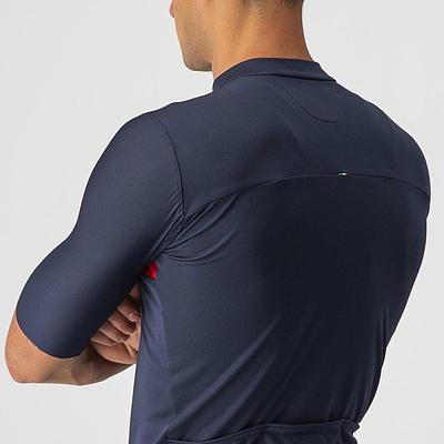 Castelli Prologo 7 Mens Cycling Jersey (Savile Blue/Silver Gray/Red)