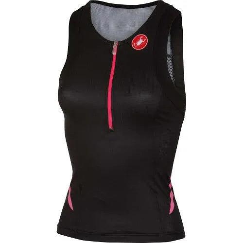 Castelli Free Women's Tri Singlet (Black/Pink Fluo)