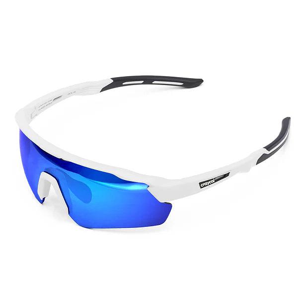 Craycol Call me Panda Sport Sunglasses (White/Black/Reflective Blue)