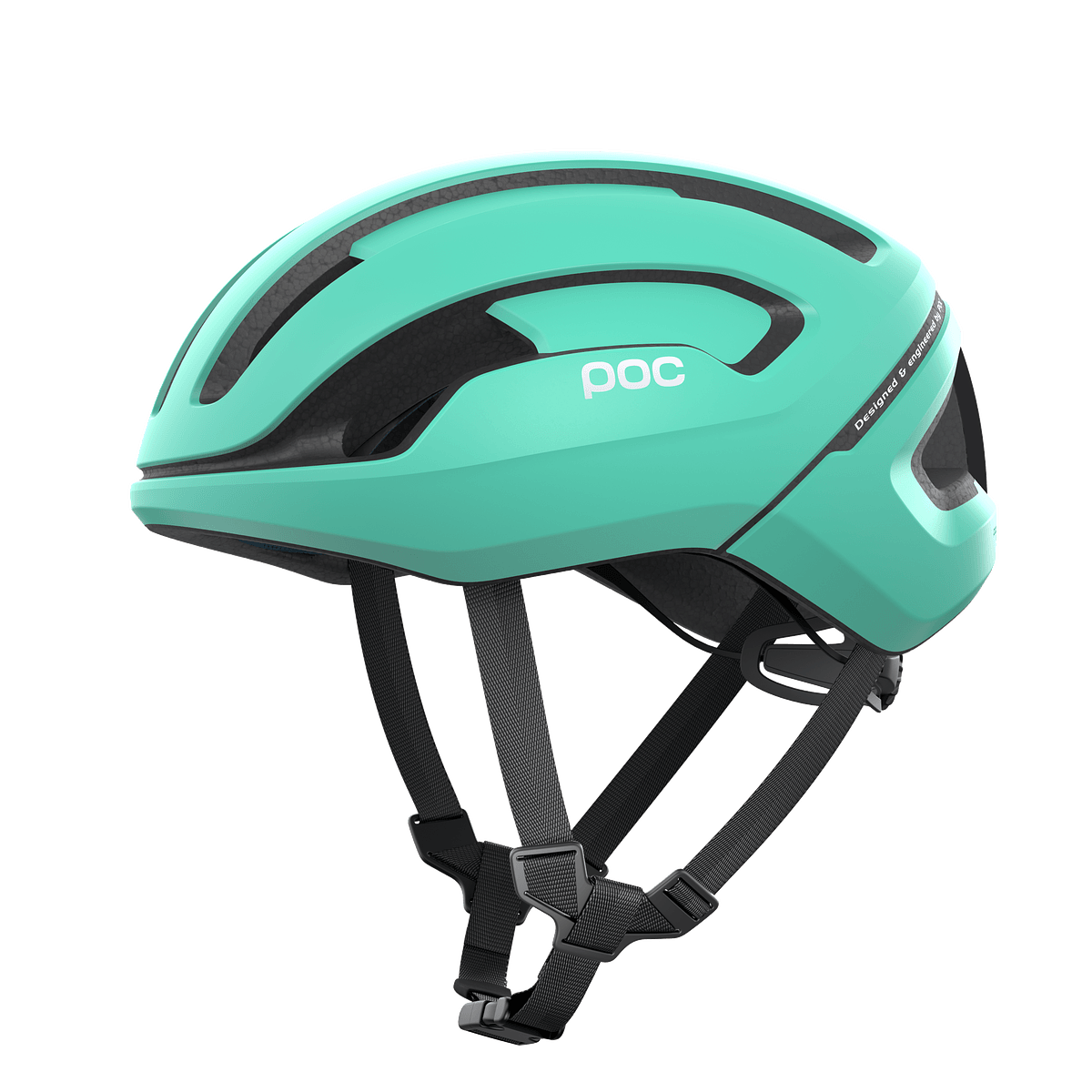 POC Omne Air Spin Road Cycling Helmet (Uranium Black/Fluorite Green Matt)