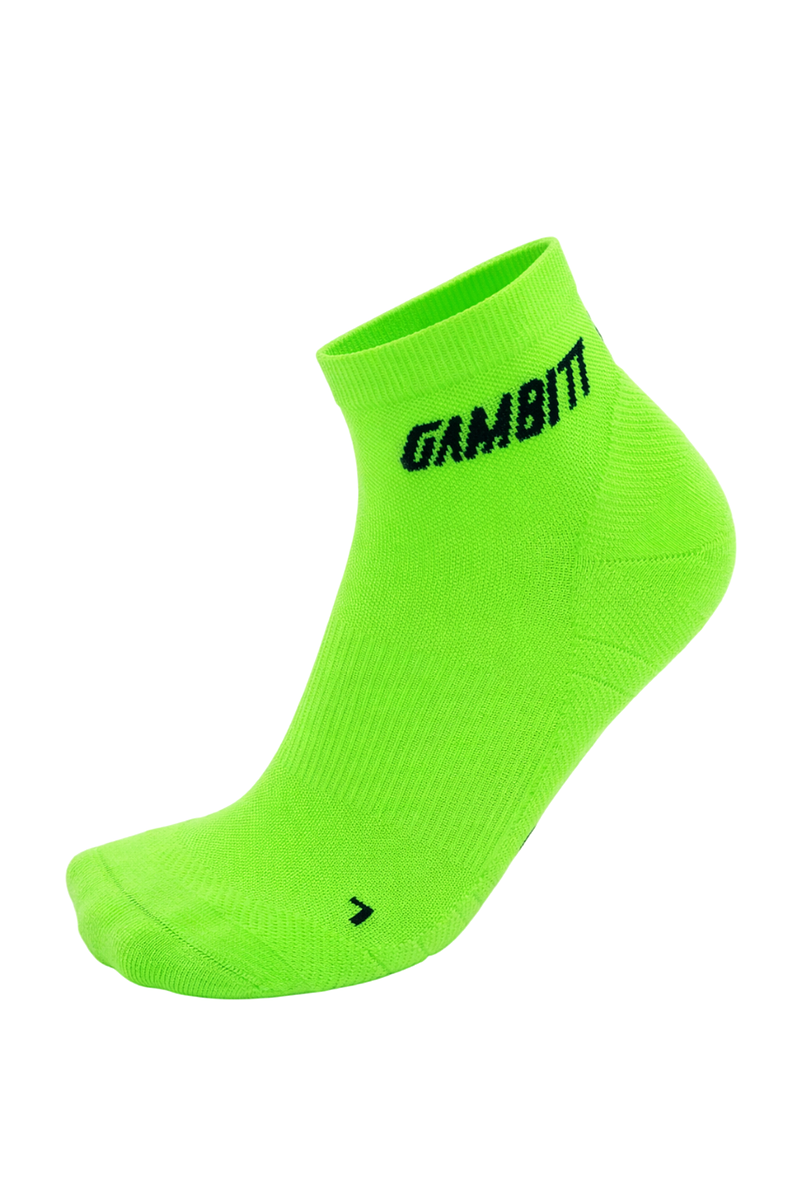 Gambitt Distance Low Cut Unisex Compression Socks (Lime Green)