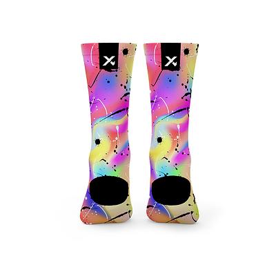 Sox Footwear Holographic Casual Crew Unisex Multi Sport Socks (Print)